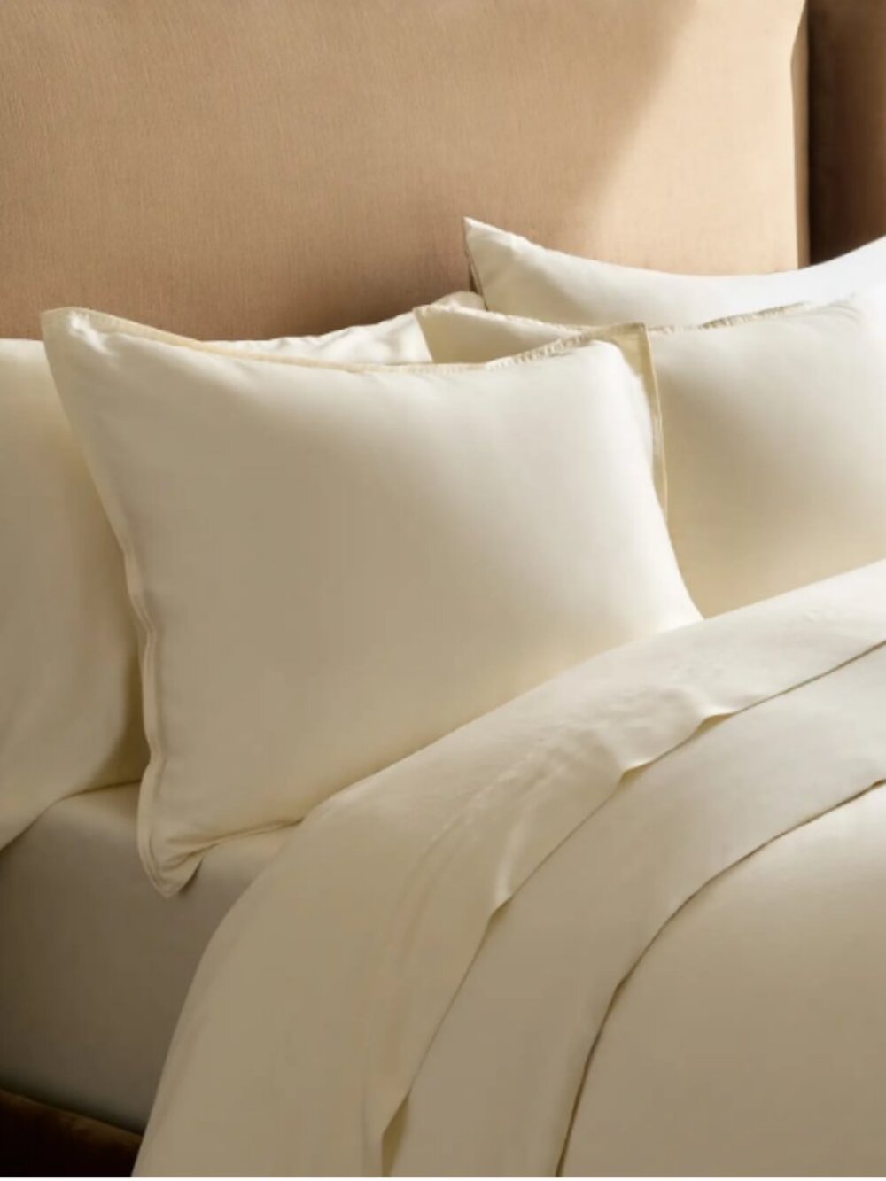 Quince Classic Organic Percale Duvet Cover Ivory King/Cal King EUC